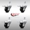 Service Caster 3 Inch SS Soft Rubber Swivel 3/8 Inch Threaded Stem Caster Set Total Lock Brake SCC-SSTSTTL20S314-SRS-381615-4 - alternate 3